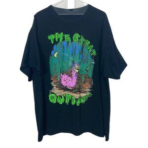 Mens After School Special The Great Outdoors Tee L XL Black Llama Spaceship